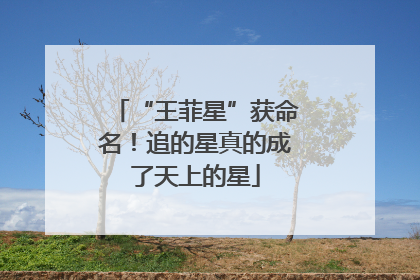 “王菲星”获命名！追的星真的成了天上的星