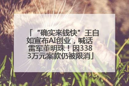 “确实来钱快”王自如宣布AI创业，喊话雷军董明珠！因3383万元案款仍被限消