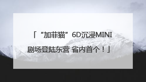 “加菲猫”6D沉浸MINI剧场登陆东营 省内首个！