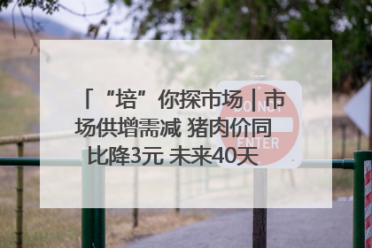 “培”你探市场｜市场供增需减 猪肉价同比降3元 未来40天便宜猪肉敞开吃
