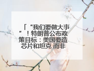“我们要做大事”！特朗普公布政策目标：美国要造芯片和坦克 而非T恤袜子