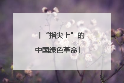“指尖上”的中国绿色革命