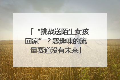 “挑战送陌生女孩回家”？恶趣味的流量赛道没有未来