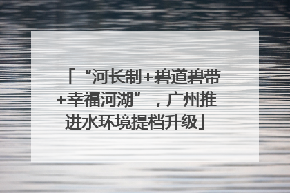 “河长制+碧道碧带+幸福河湖”，广州推进水环境提档升级