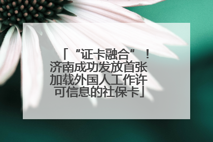 “证卡融合”！济南成功发放首张加载外国人工作许可信息的社保卡