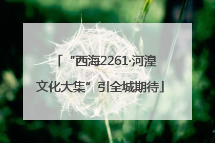 “西海2261·河湟文化大集”引全城期待