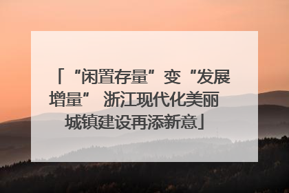 “闲置存量”变“发展增量” 浙江现代化美丽城镇建设再添新意