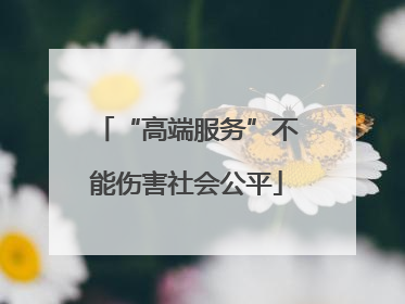 “高端服务”不能伤害社会公平