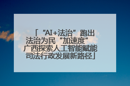 “AI+法治”跑出法治为民“加速度” 广西探索人工智能赋能司法行政发展新路径