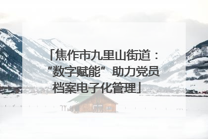 焦作市九里山街道：“数字赋能”助力党员档案电子化管理
