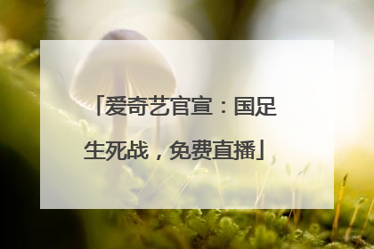 爱奇艺官宣：国足生死战，免费直播