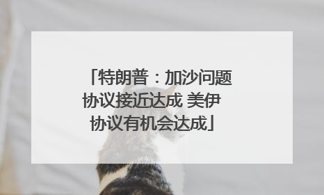 特朗普：加沙问题协议接近达成 美伊协议有机会达成