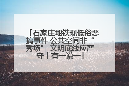 石家庄地铁现低俗恶搞事件 公共空间非“秀场” 文明底线应严守丨有一说一