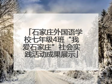 石家庄外国语学校七年级4班“我爱石家庄”社会实践活动成果展示