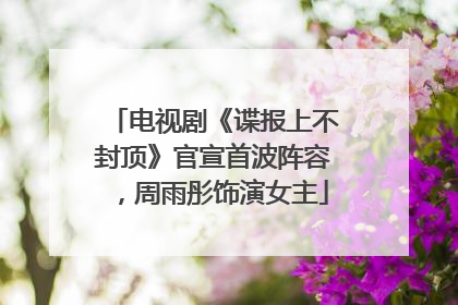 电视剧《谍报上不封顶》官宣首波阵容，周雨彤饰演女主