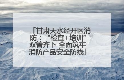甘肃天水经开区消防：“检查+培训”双管齐下 全面筑牢消防产品安全防线