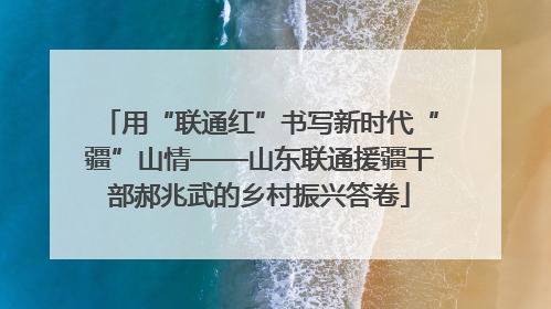 用“联通红”书写新时代“疆”山情——山东联通援疆干部郝兆武的乡村振兴答卷