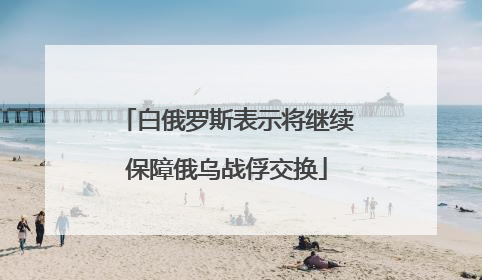 白俄罗斯表示将继续保障俄乌战俘交换