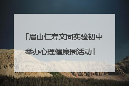 眉山仁寿文同实验初中举办心理健康周活动