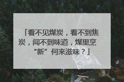 看不见煤炭，看不到焦炭，闻不到味道，煤里烹“新”何来滋味？
