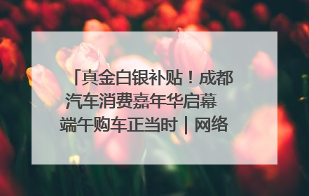 真金白银补贴！成都汽车消费嘉年华启幕 端午购车正当时｜网络中国节·端午