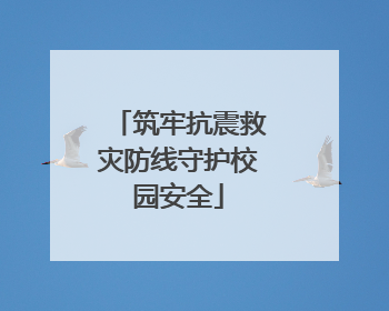 筑牢抗震救灾防线守护校园安全