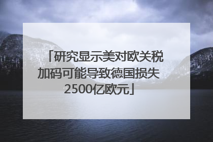 研究显示美对欧关税加码可能导致德国损失2500亿欧元