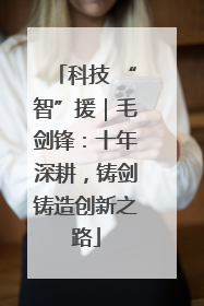 科技 “智”援｜毛剑锋：十年深耕，铸剑铸造创新之路