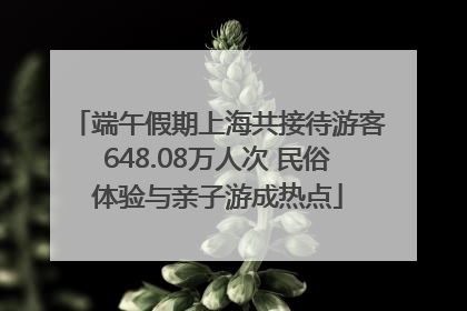 端午假期上海共接待游客648.08万人次 民俗体验与亲子游成热点