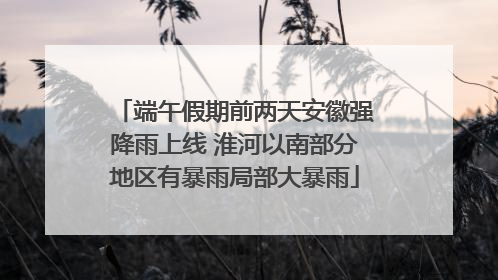端午假期前两天安徽强降雨上线 淮河以南部分地区有暴雨局部大暴雨