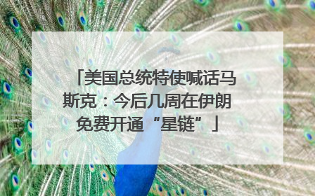 美国总统特使喊话马斯克：今后几周在伊朗免费开通“星链”