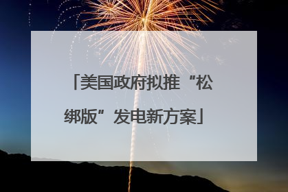 美国政府拟推“松绑版”发电新方案