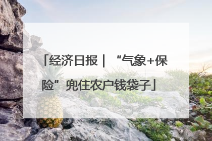 经济日报｜“气象+保险”兜住农户钱袋子