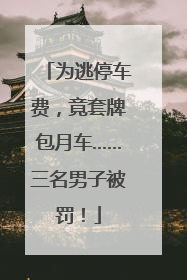 为逃停车费，竟套牌包月车……三名男子被罚！
