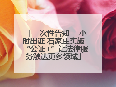 一次性告知 一小时出证 石家庄实施“公证+”让法律服务触达更多领域