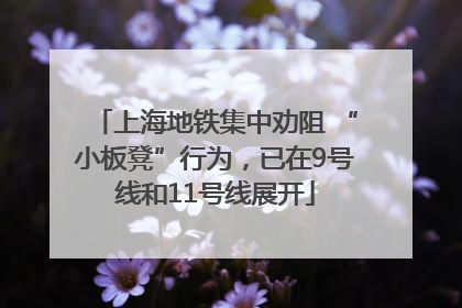 上海地铁集中劝阻 “小板凳”行为，已在9号线和11号线展开