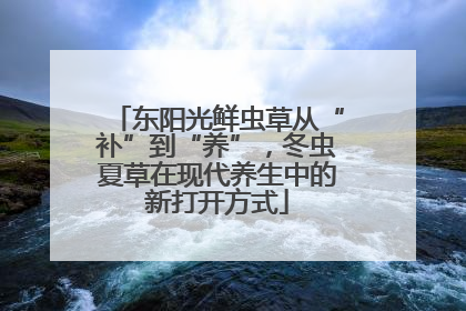 东阳光鲜虫草从“补”到“养”，冬虫夏草在现代养生中的新打开方式