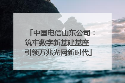 中国电信山东公司：筑牢数字新基建基座 引领万兆光网新时代
