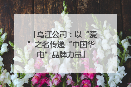 乌江公司：以“爱”之名传递“中国华电”品牌力量