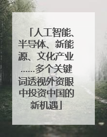人工智能、半导体、新能源、文化产业……多个关键词透视外资眼中投资中国的新机遇