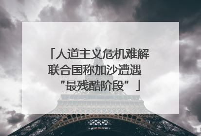 人道主义危机难解 联合国称加沙遭遇“最残酷阶段”