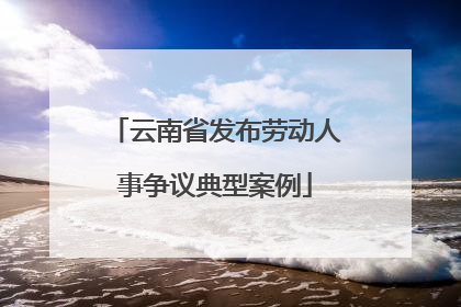 云南省发布劳动人事争议典型案例