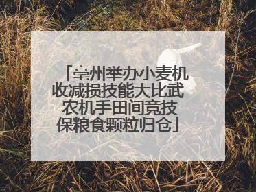 亳州举办小麦机收减损技能大比武 农机手田间竞技保粮食颗粒归仓