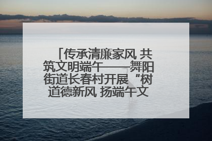 传承清廉家风 共筑文明端午——舞阳街道长春村开展“树道德新风 扬端午文化”主题活动
