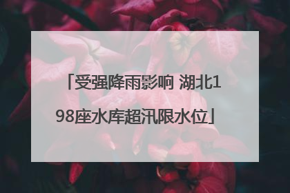 受强降雨影响 湖北198座水库超汛限水位