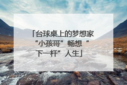 台球桌上的梦想家 “小孩哥”畅想“下一杆”人生