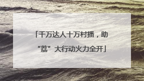千万达人十万村播，助“荔”大行动火力全开