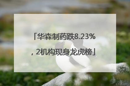 华森制药跌8.23%，2机构现身龙虎榜