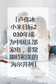 卢伟冰：小米目标2030年成为中国头部家电，非常期待和美的海尔并列
