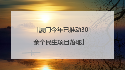 厦门今年已推动30余个民生项目落地